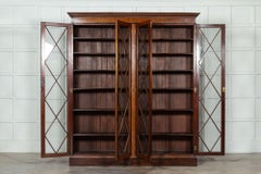 Large English 19thC Mahogany Astral Glazed Bookcase / Display Cabinet