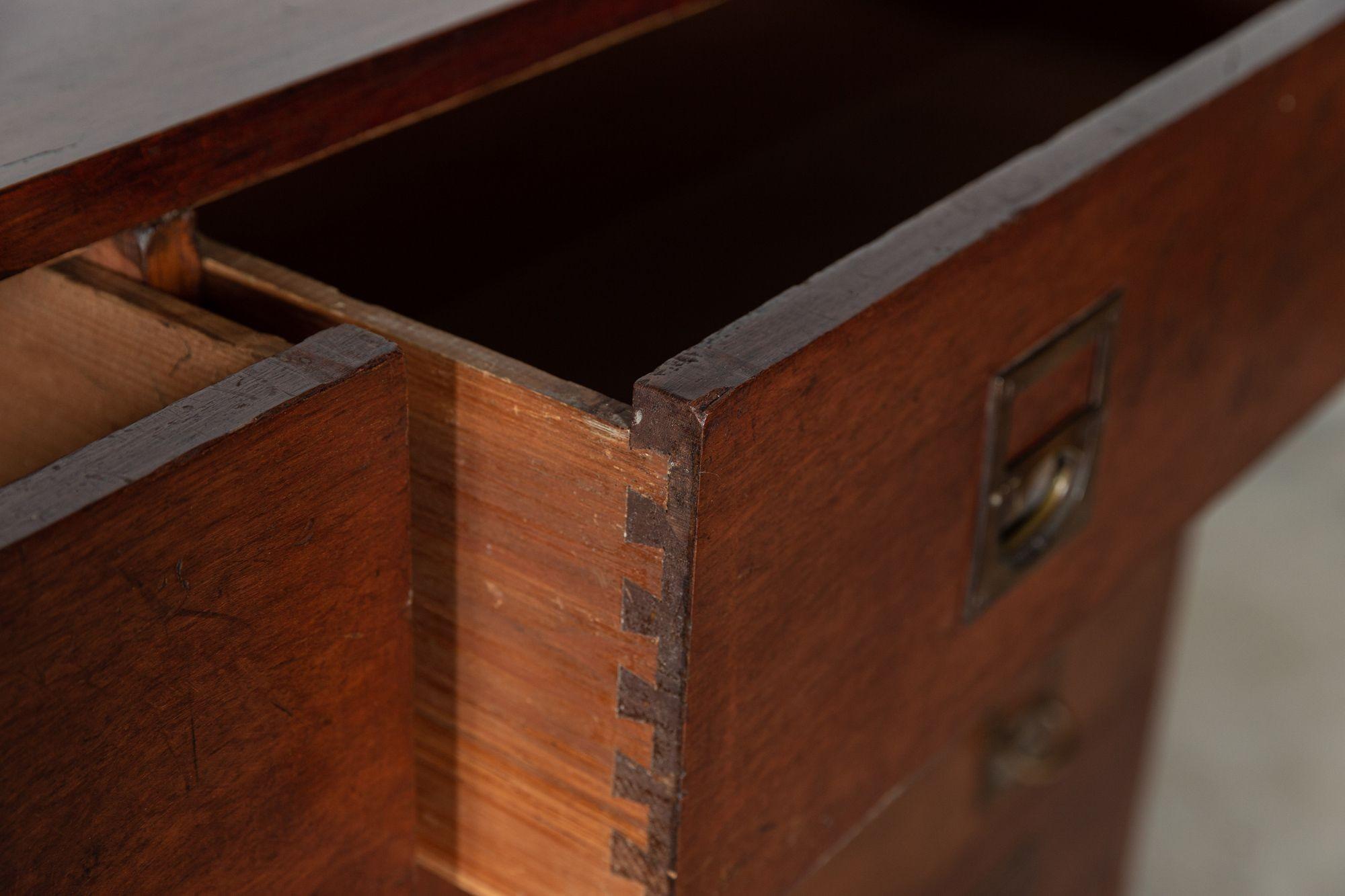 Large English 19thC Mahogany Campaign Chest For Sale 7