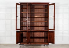 Large English 19thC Mahogany Glazed Bookcase