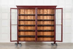 Large English 19thC Painted Glazed Pine Bookcase