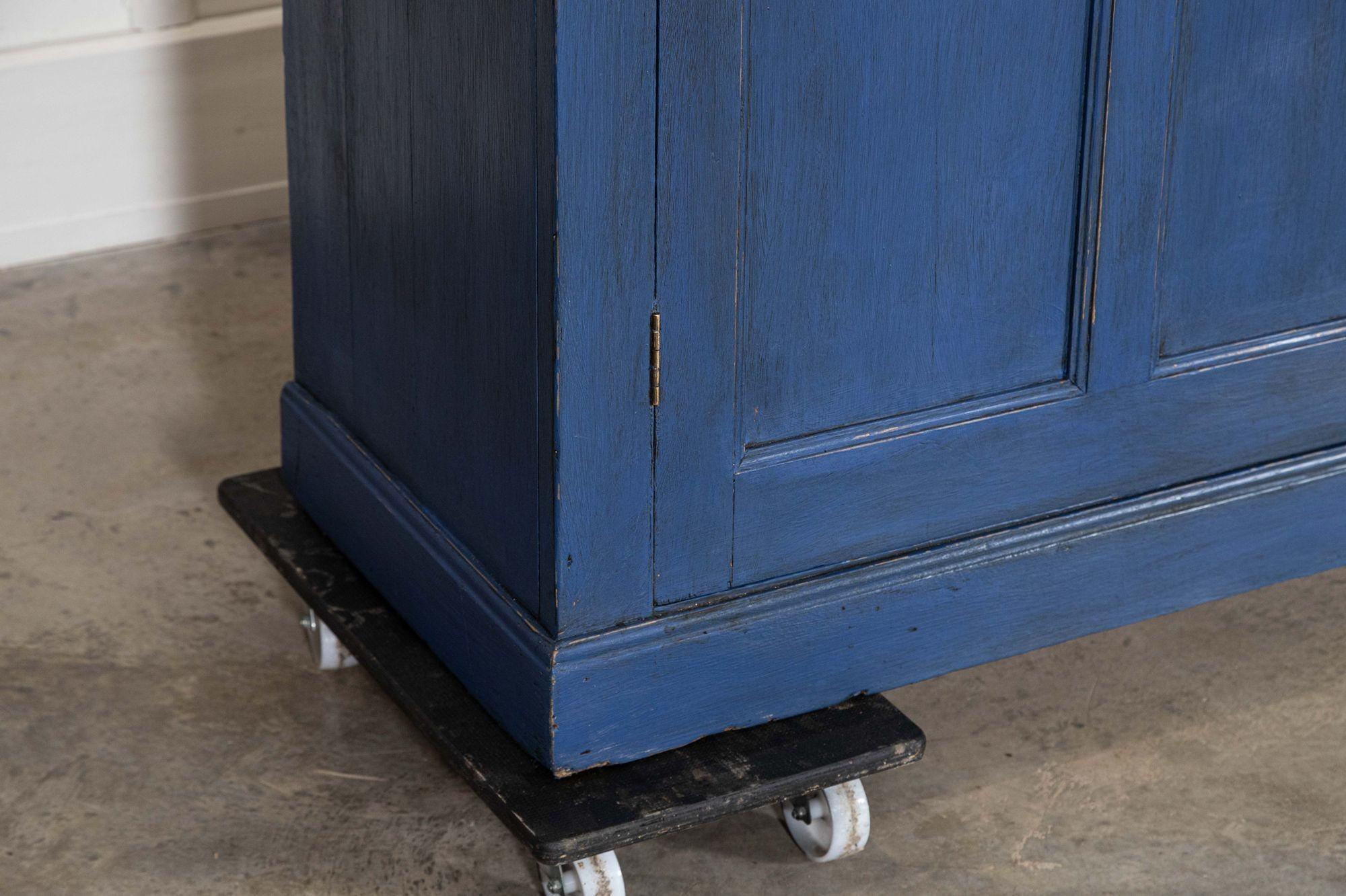 Large English 19thC Painted Pine Larder Cupboard For Sale 8