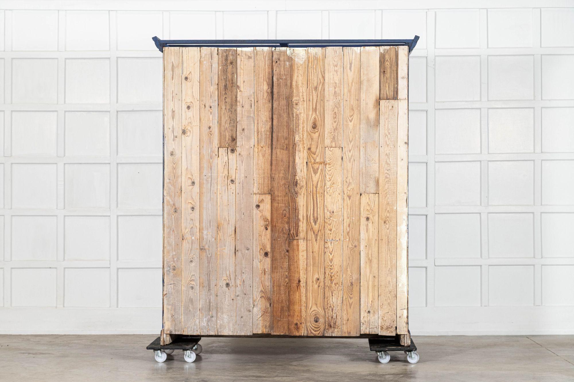 Large English 19thC Painted Pine Larder Cupboard For Sale 10