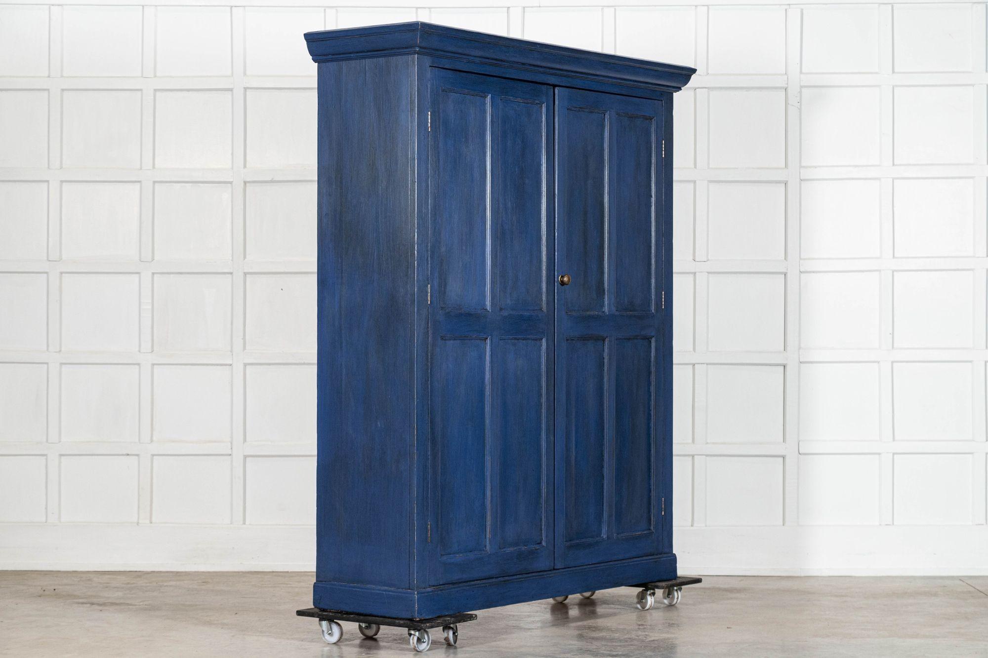 Large English 19thC Painted Pine Larder Cupboard In Good Condition For Sale In Staffordshire, GB