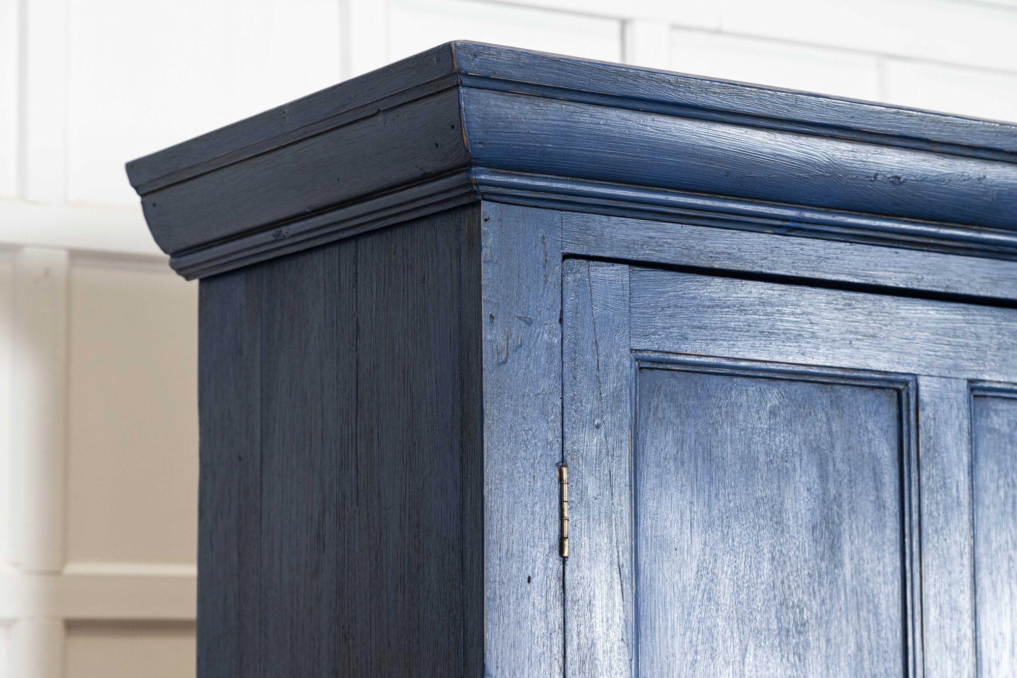 Large English 19thC Painted Pine Larder Cupboard For Sale 2