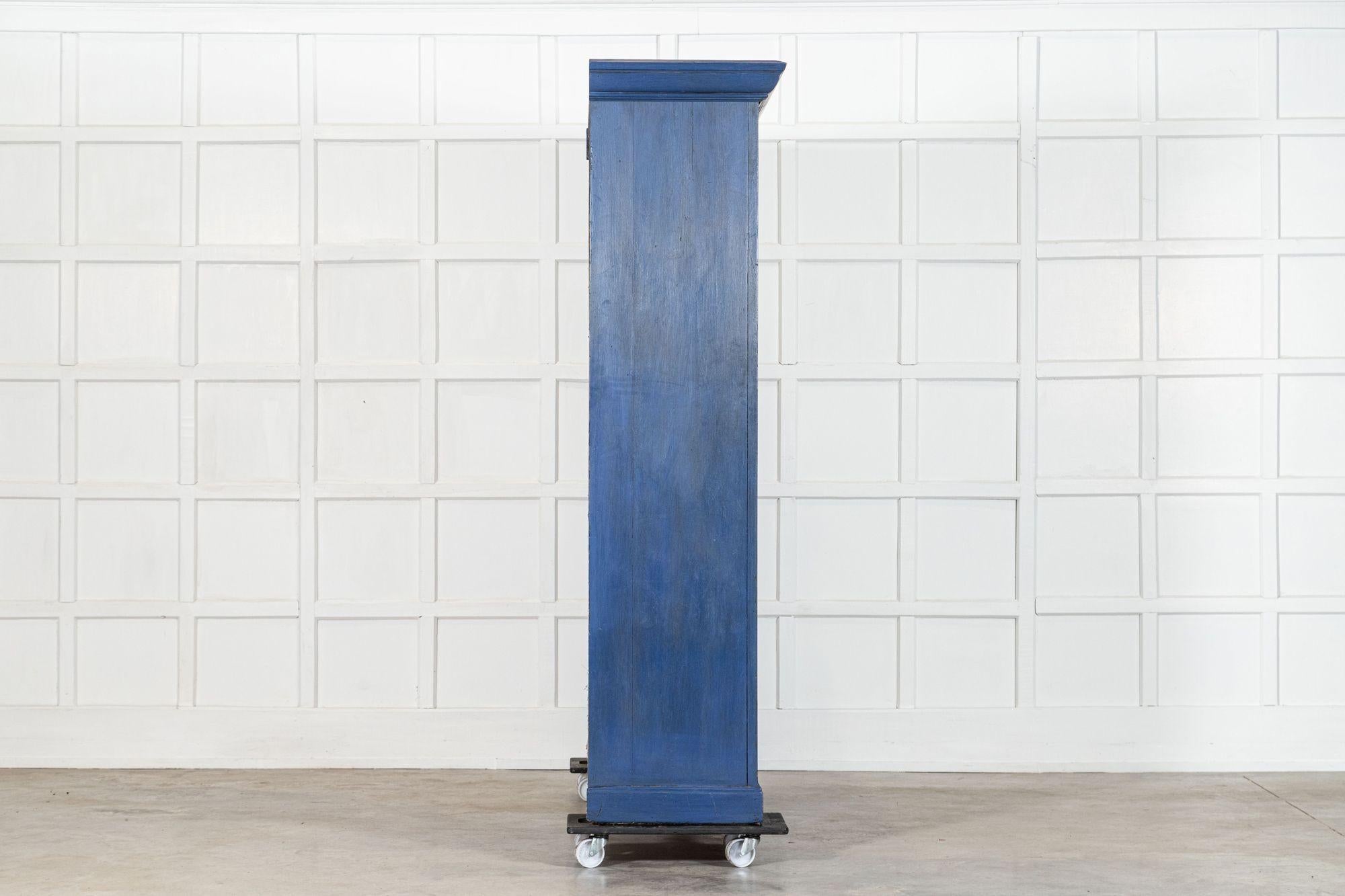 Large English 19thC Painted Pine Larder Cupboard For Sale 3