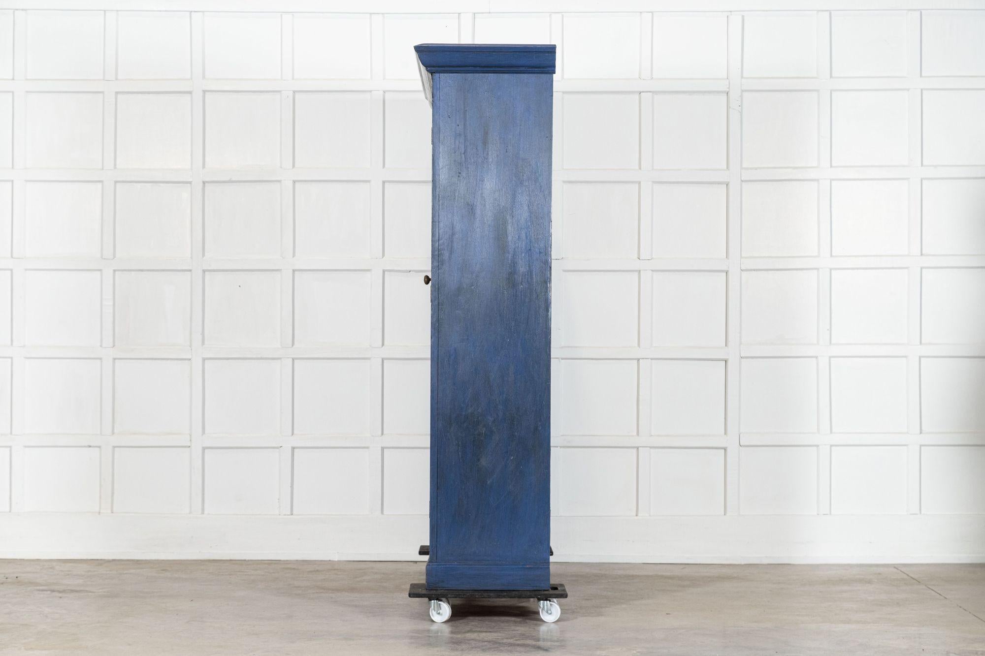 Large English 19thC Painted Pine Larder Cupboard For Sale 4