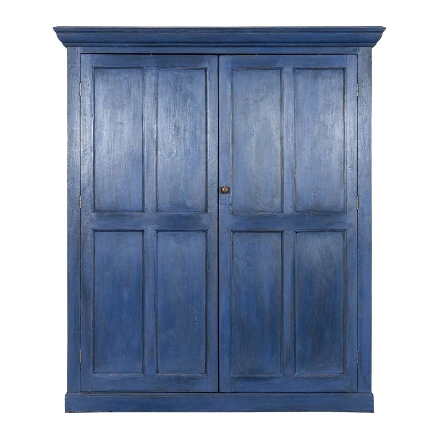 Large English 19thC Painted Pine Larder Cupboard
