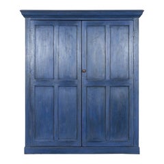 Large English 19thC Painted Pine Larder Cupboard