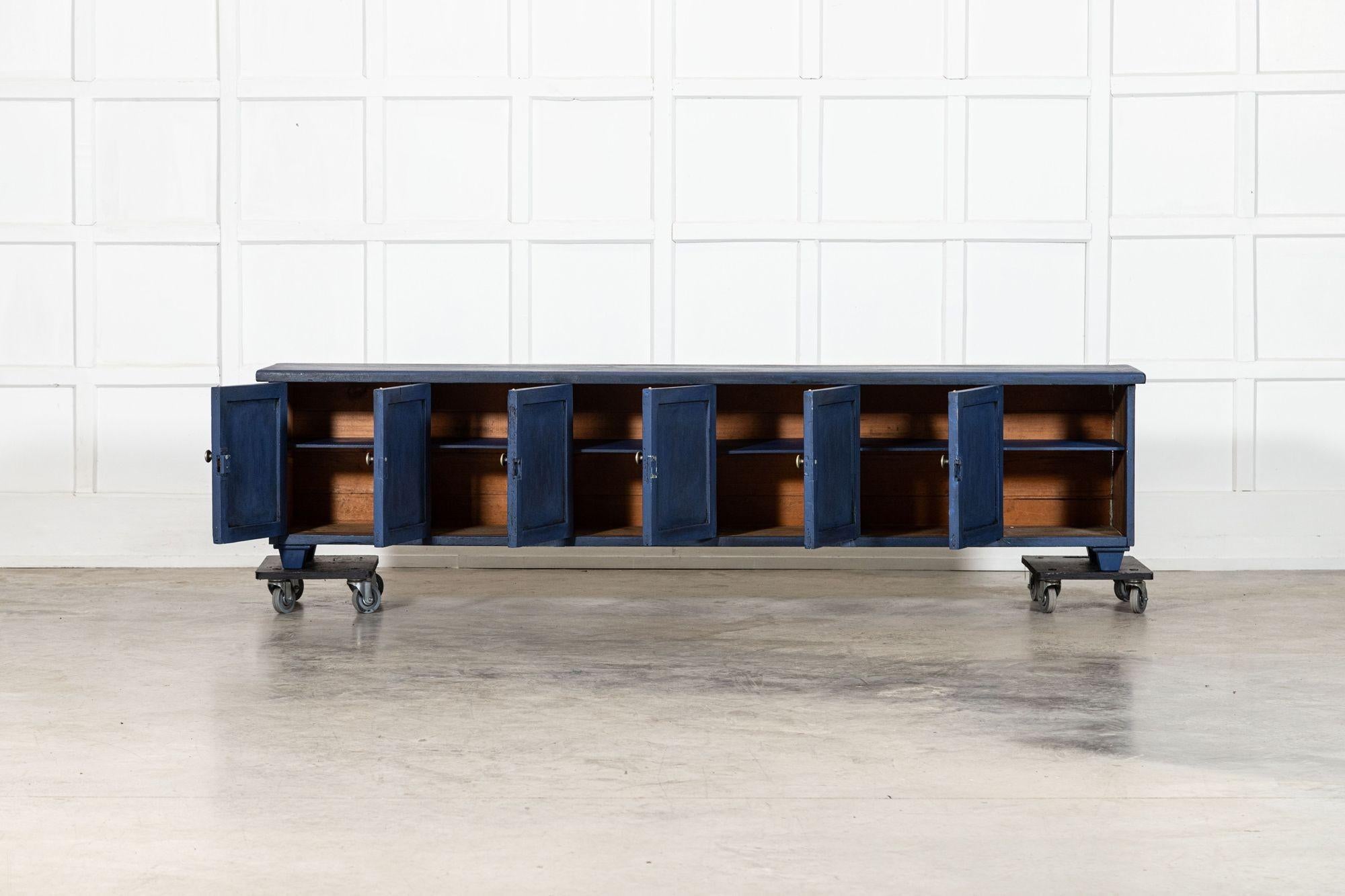 circa 1890
Large English 19thC Painted Pine Locker Cabinet / Bench
sku 2120B
W221 x D38.5 x H50 cm
Internal shelf depth 30 cm
Weight 46Kg