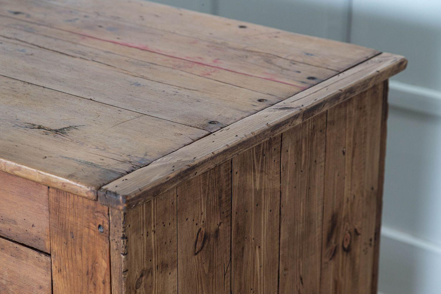 Large English 19thC Pine Counter / Kitchen Island 9