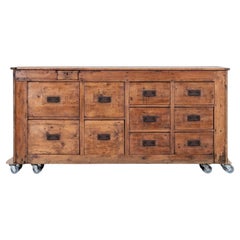 Large English 19thC Pine Counter / Kitchen Island