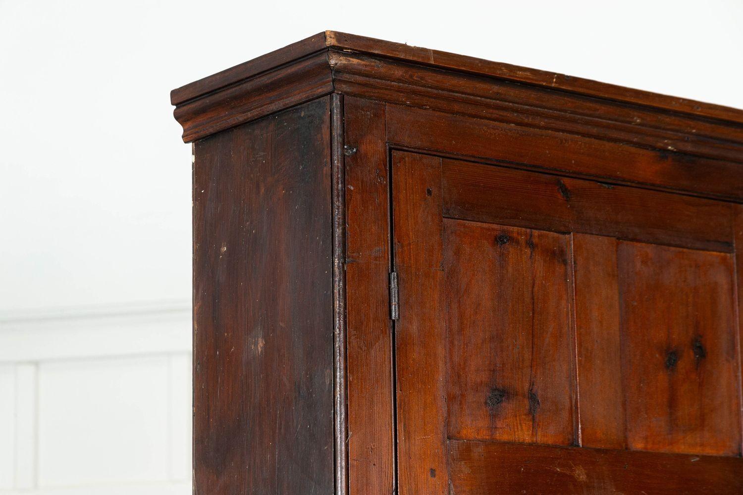 Large English 19thC Pine Cupboard For Sale 7