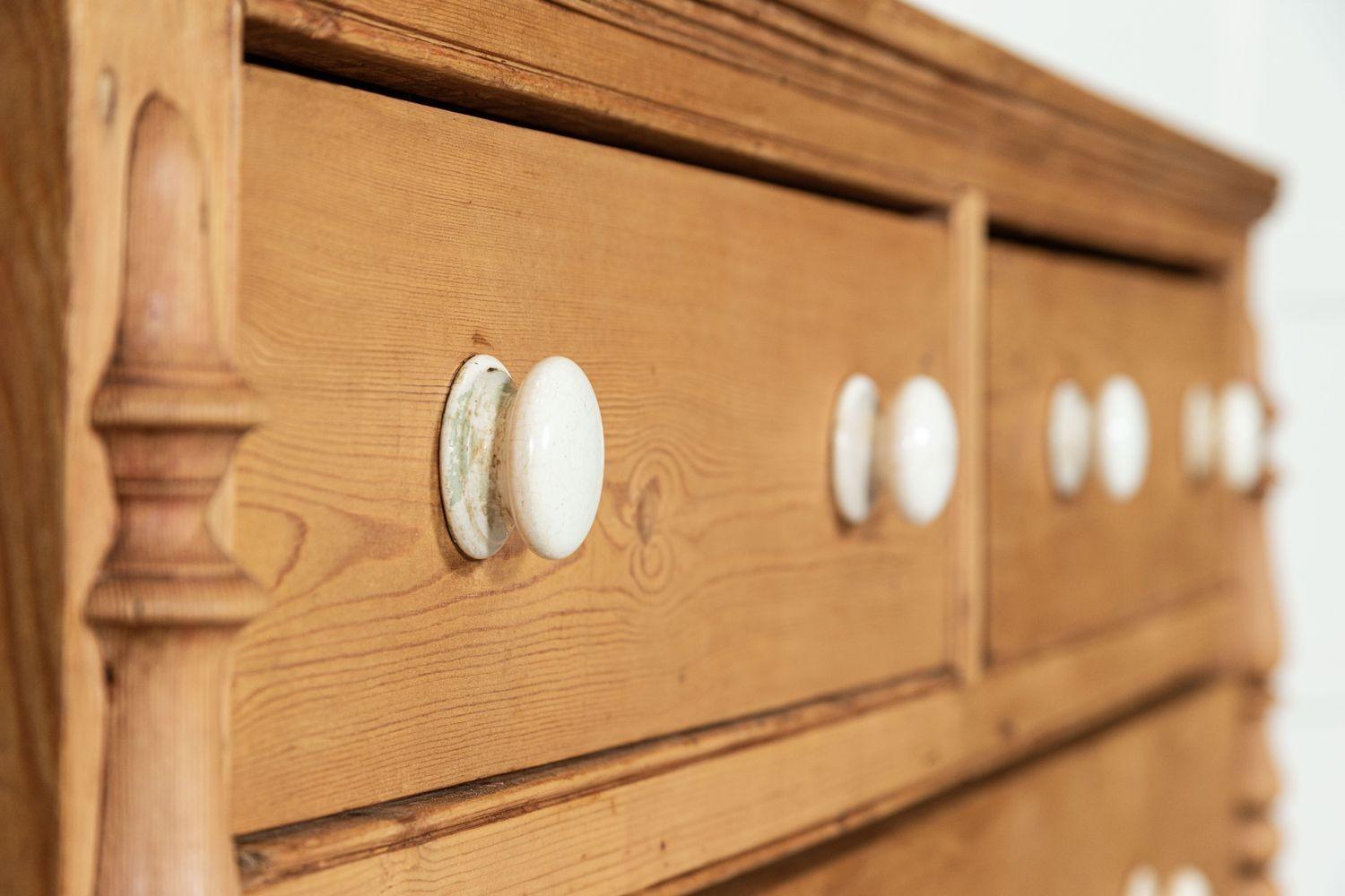 Large English 19thC Pine Dresser For Sale 6