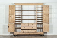 Large English 19thC Pine Open Back Dresser