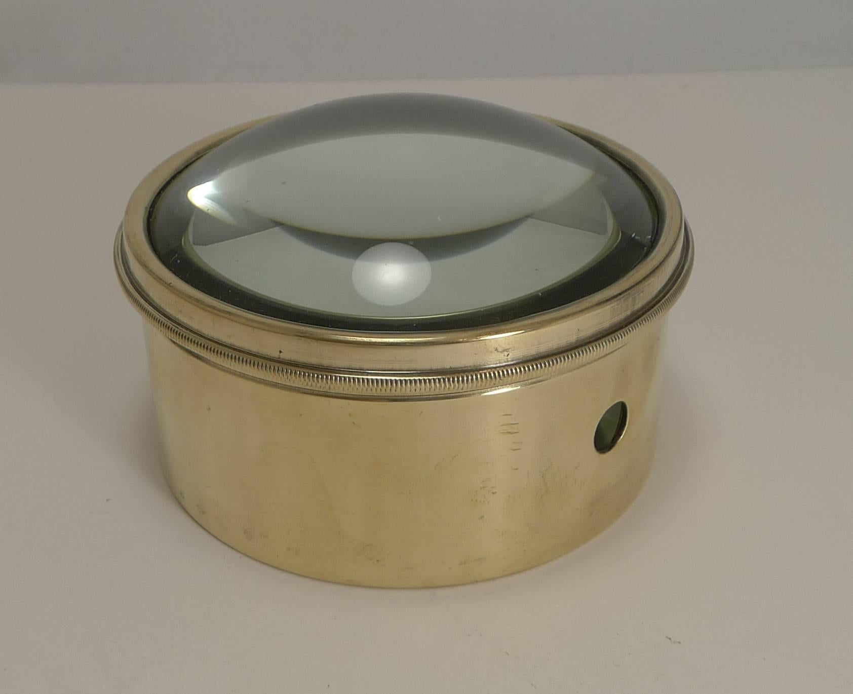antique brass magnifying glass