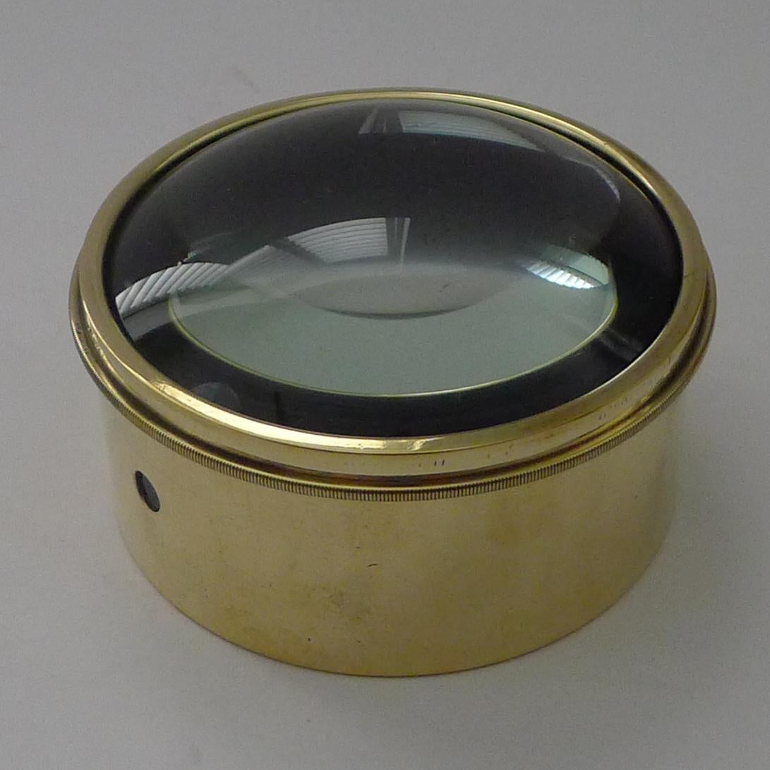 Always very popular and a very useful desk-top accessory. These large circular magnifiers actually are the condenser or magnifier from a Magic Lantern dating to around 1910; they are rescued, polished up and put back to use in the modern day.

This