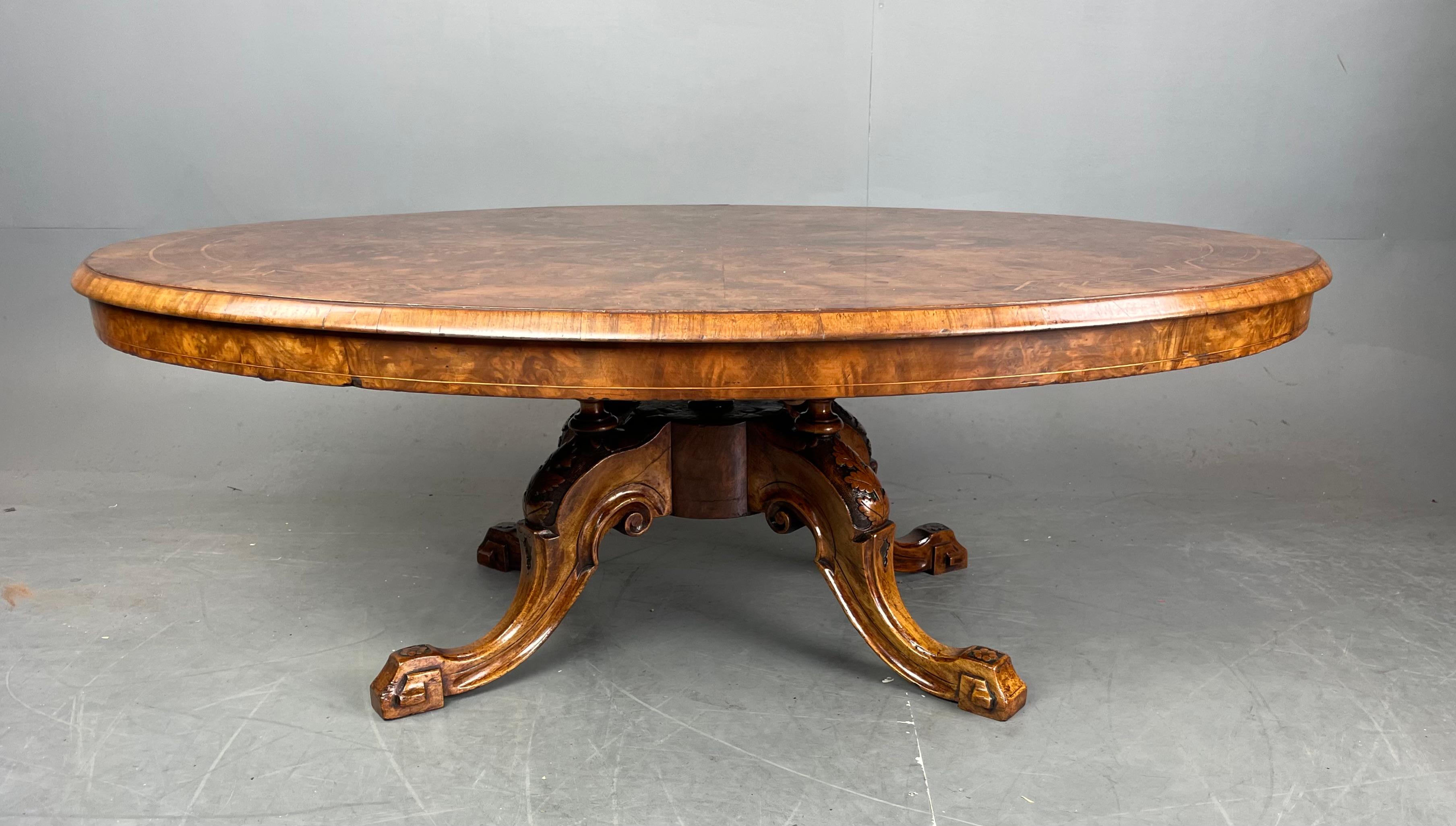 Wonderful large inlaid burr walnut coffee table .
The top has very good figured walnut with quality inlay detail ,it is a large size being 4ft 6 inches wide .
The table is in great condition ready for its new home .
 