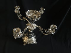 Large English Antique Silver Plate Epergne Centrepiece