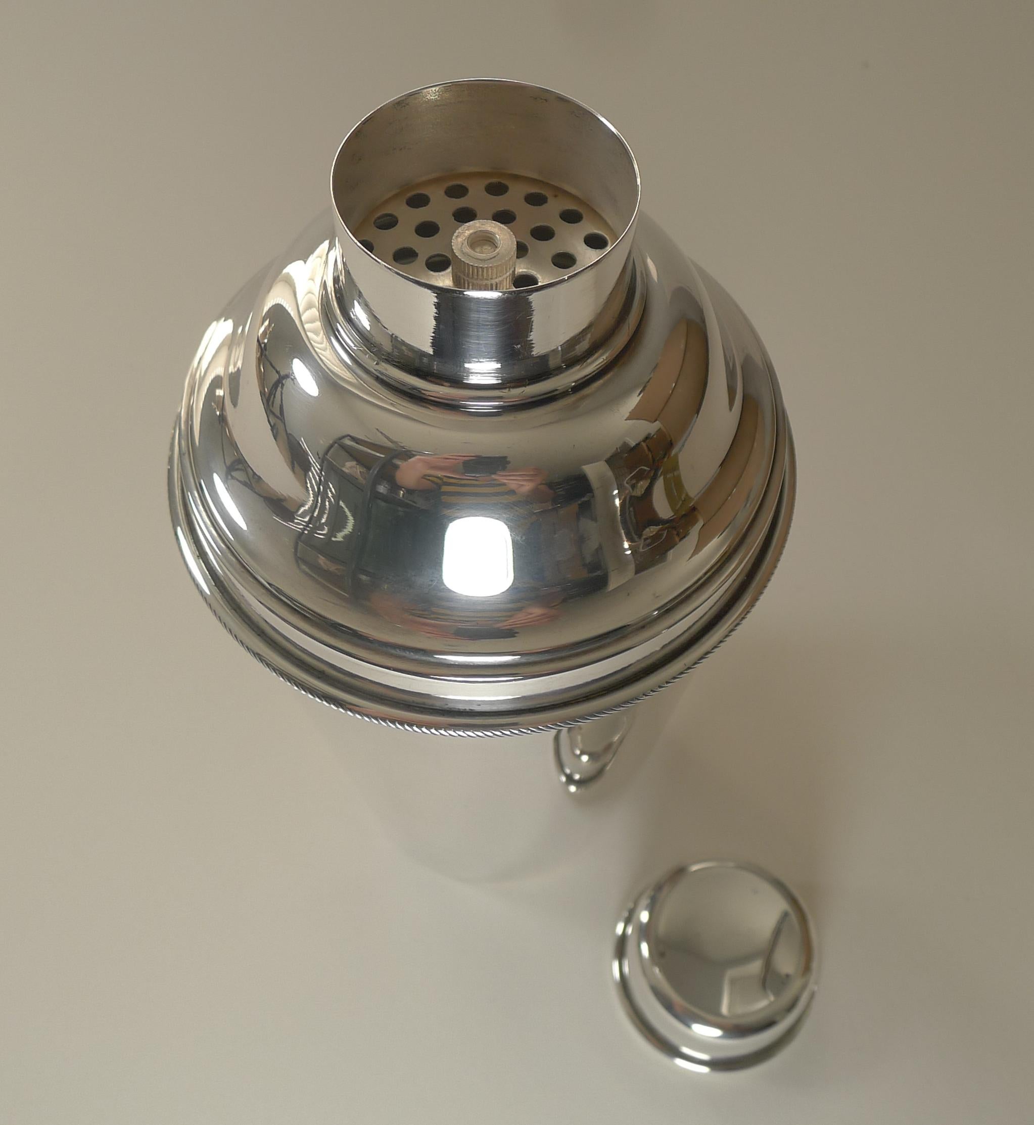 Large English Art Deco Silver Plated Cocktail Shaker by James Dixon & Sons 2