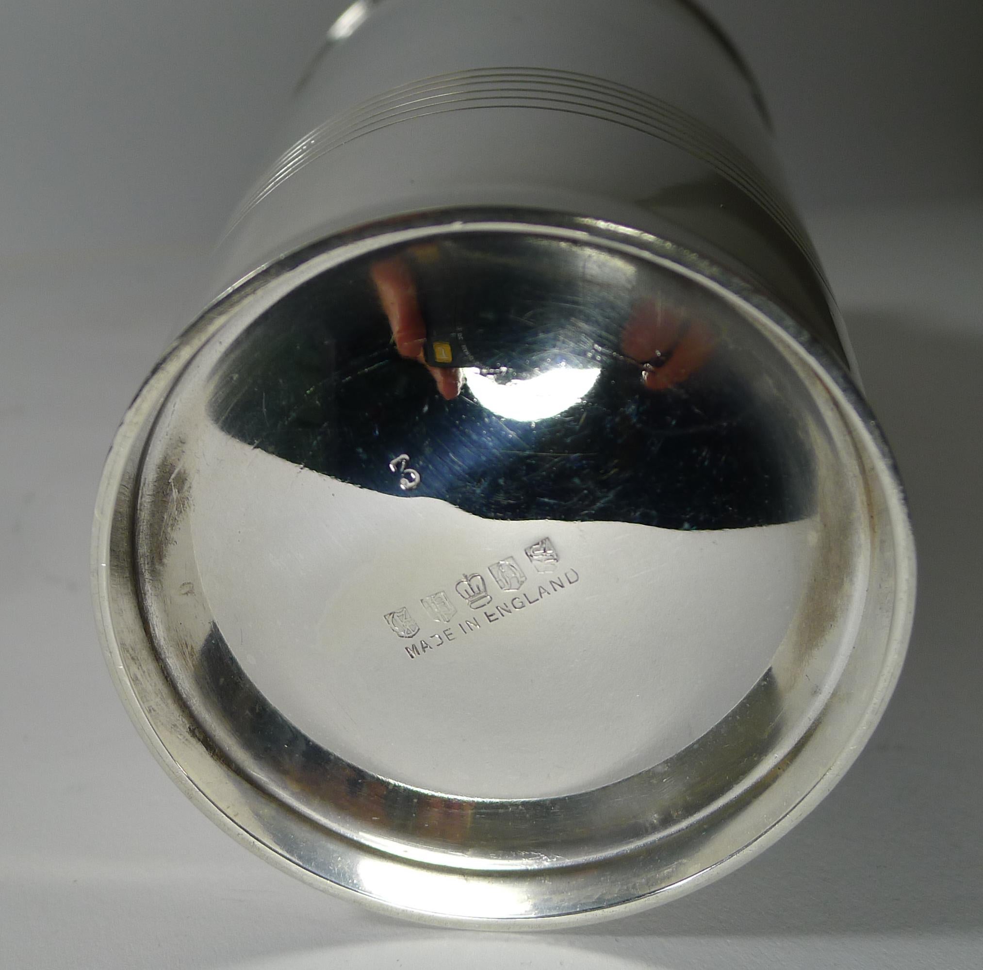 Large English Art Deco Silver Plated Cocktail Shaker c.1930 5
