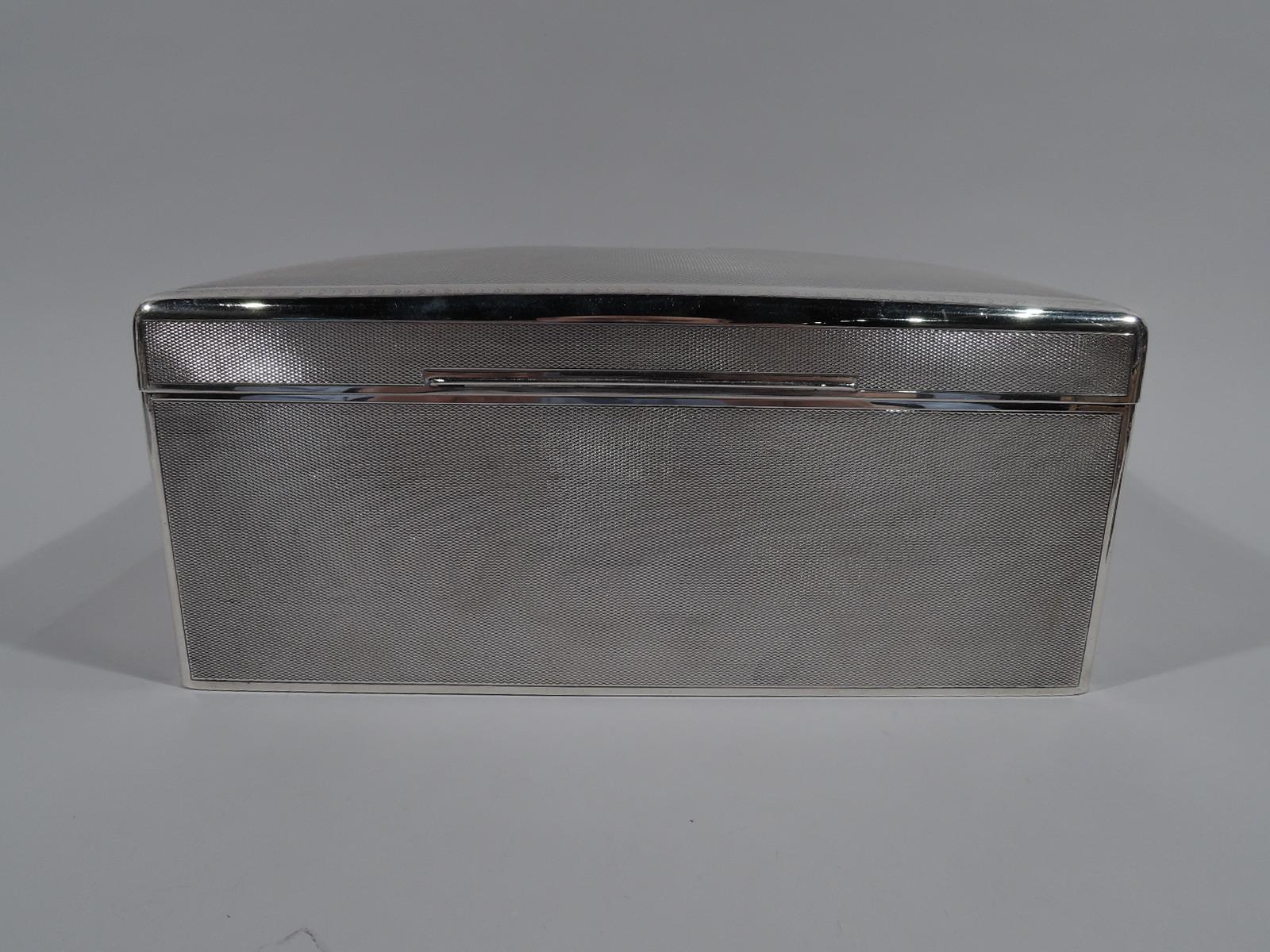 20th Century Large English Art Deco Sterling Silver Box