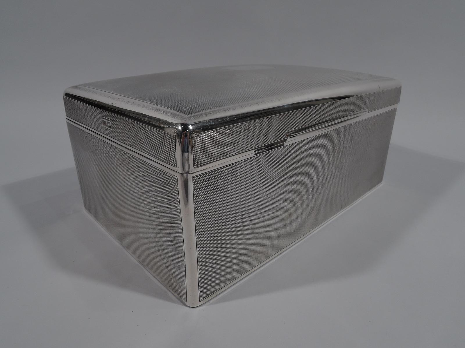 Large English Art Deco Sterling Silver Box 1