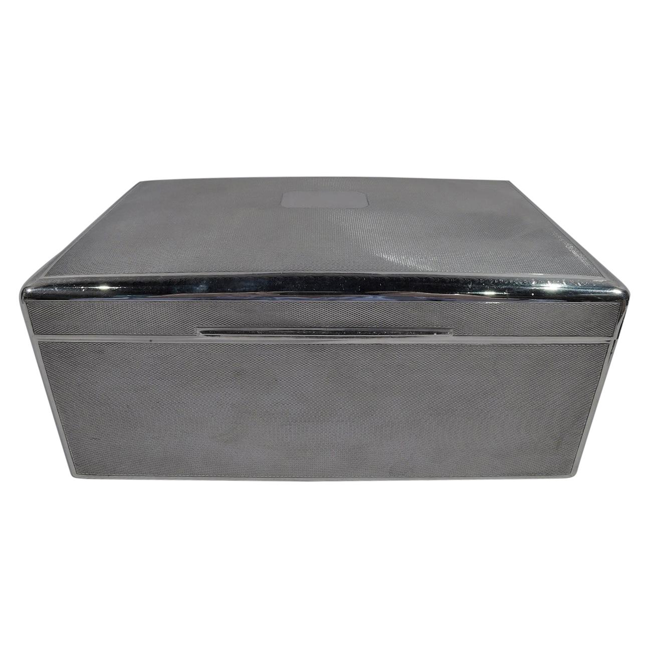 Large English Art Deco Sterling Silver Box