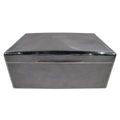 Large English Art Deco Sterling Silver Box