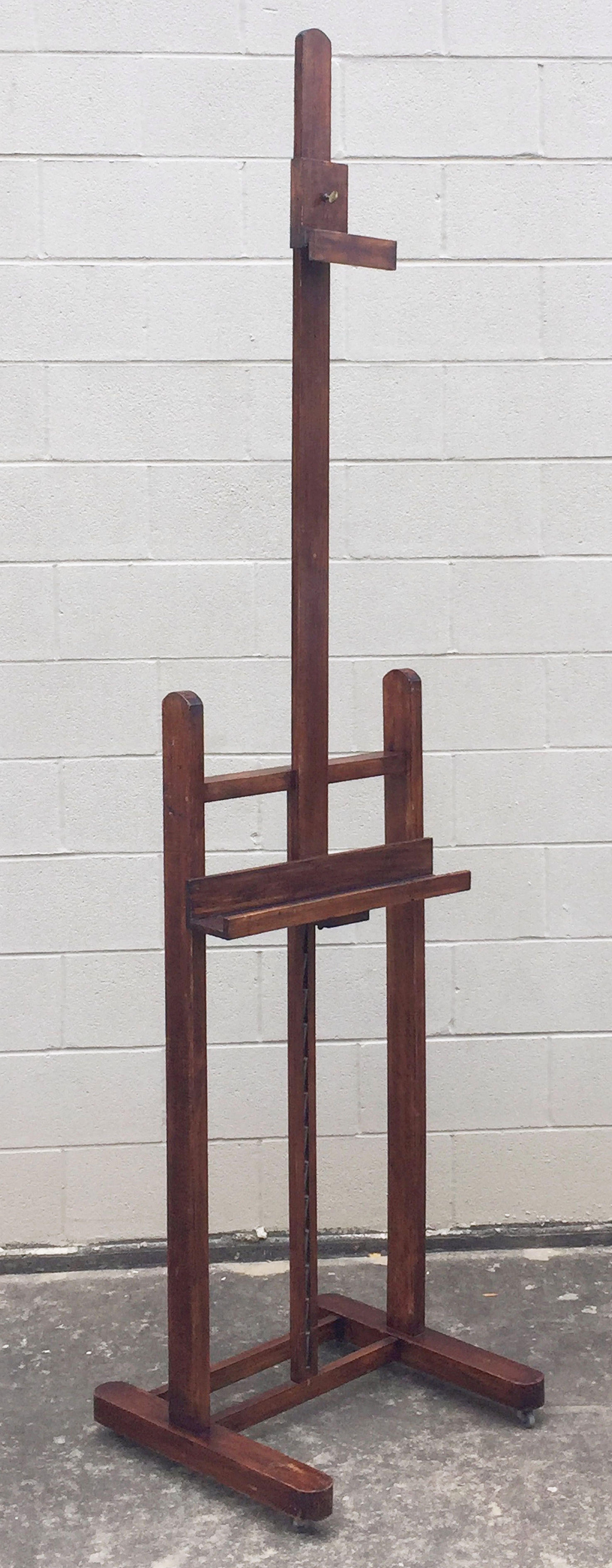 Large English Artist's Display or Floor Easel with Adjustable Tray 5