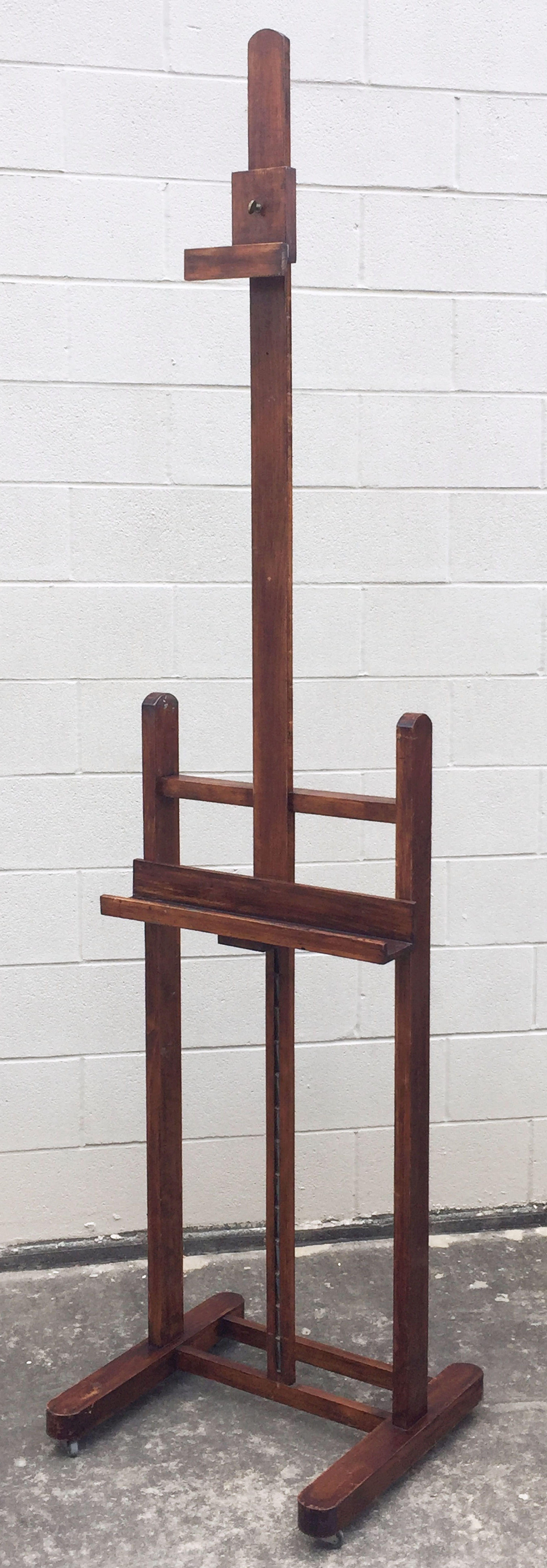 Large English Artist's Display or Floor Easel with Adjustable Tray 6