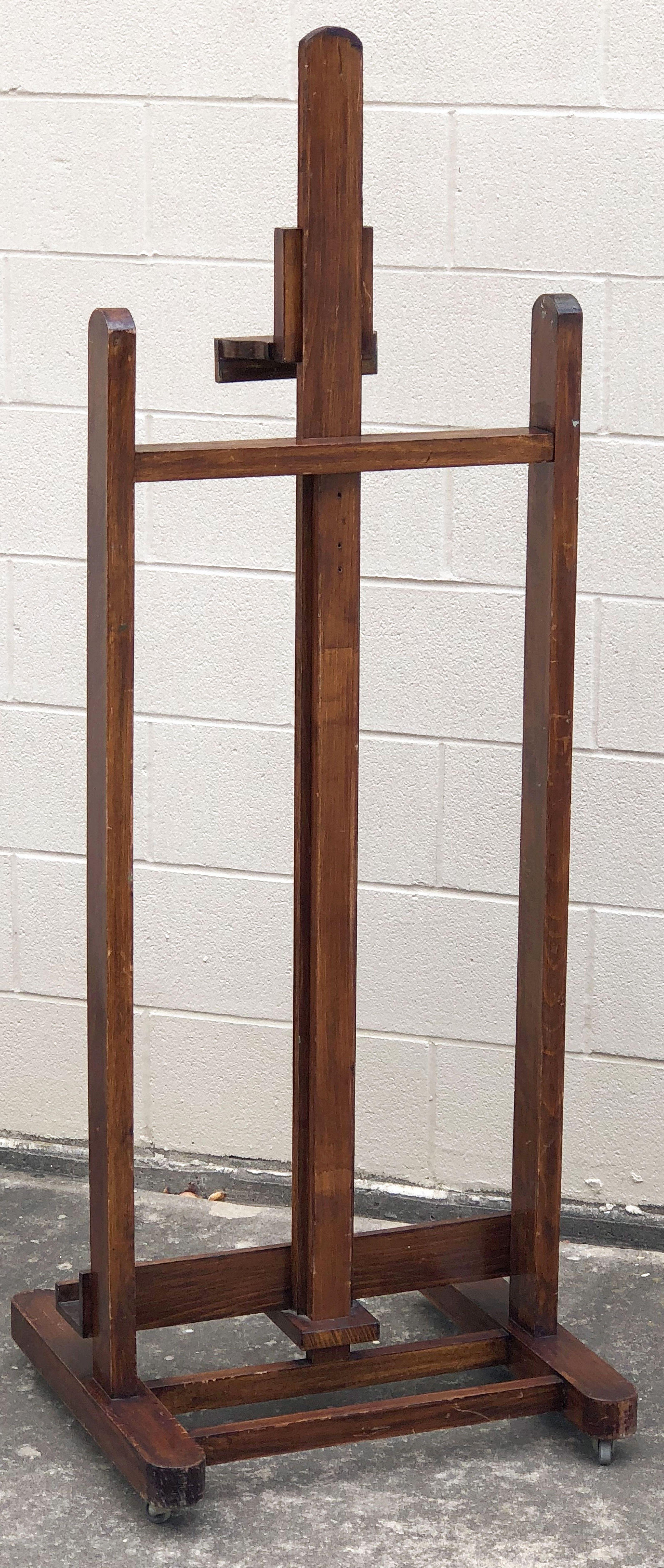 Large English Artist's Display or Floor Easel with Adjustable Tray 8