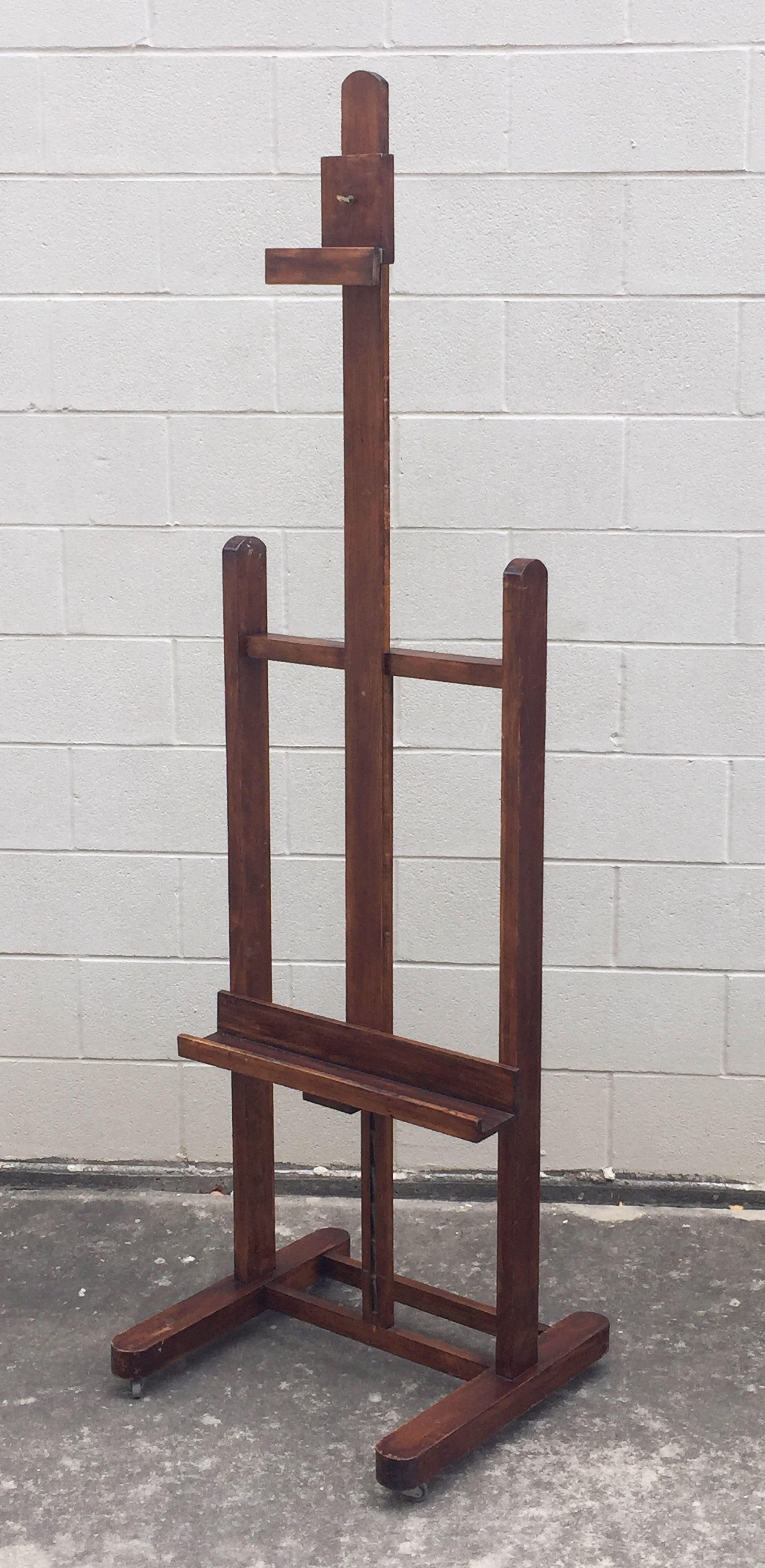 Large English Artist's Display or Floor Easel with Adjustable Tray 3