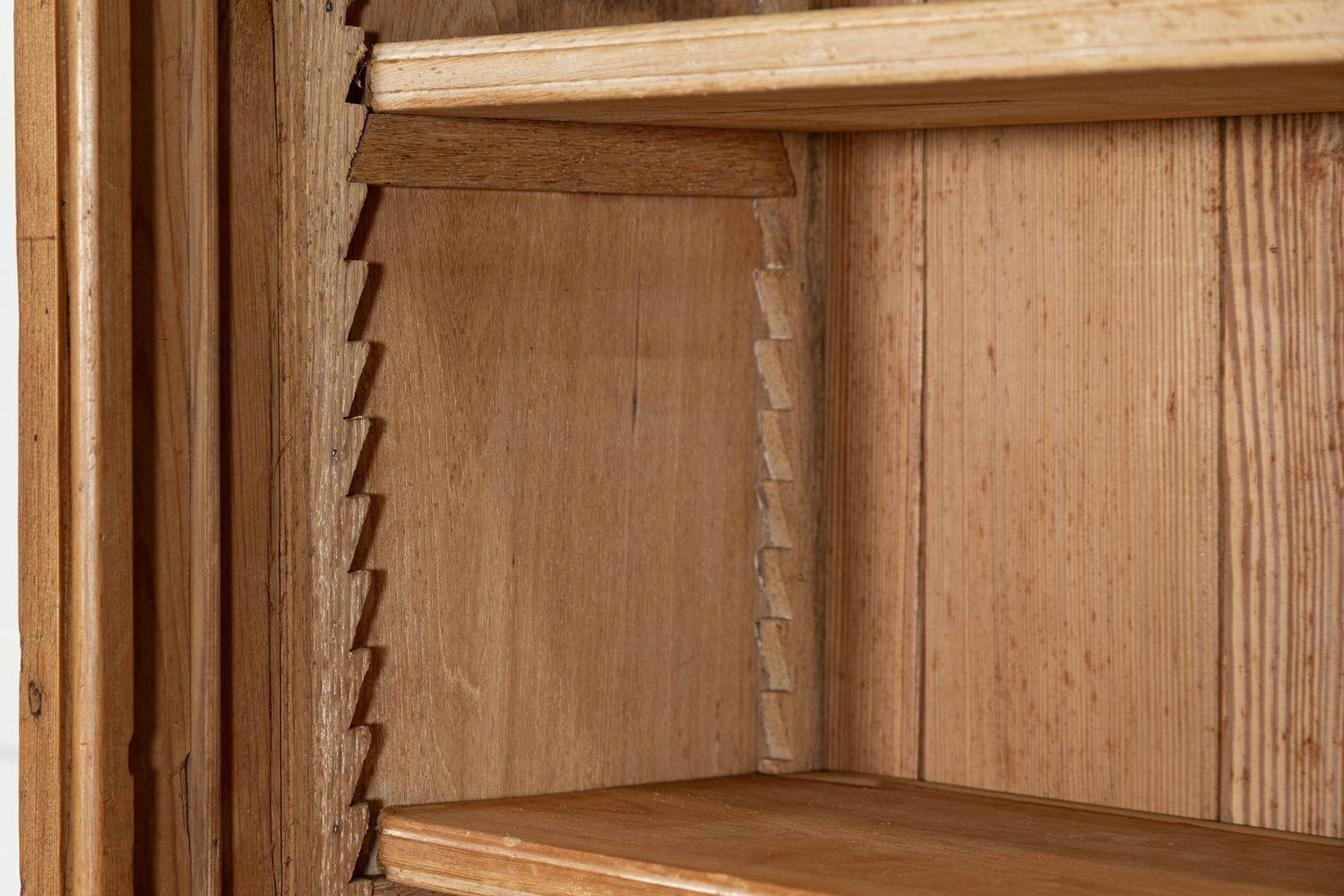 Large English Ash & Pine Glazed Bookcase Cabinet 9