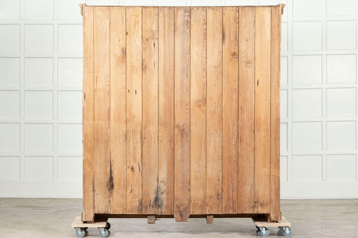 Large English Ash & Pine Glazed Bookcase Cabinet 12