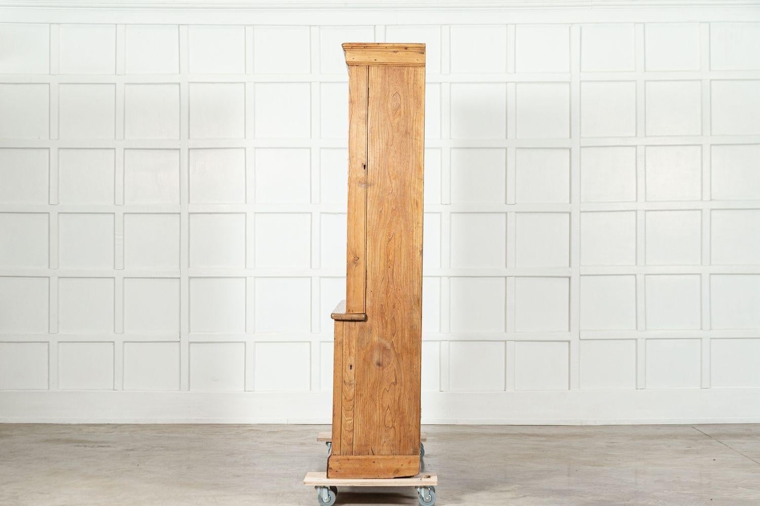 Large English Ash & Pine Glazed Bookcase Cabinet 4