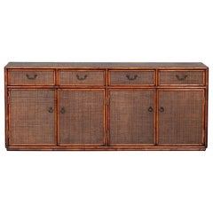 Large English Bamboo Rattan Beech Sideboard