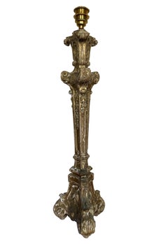 Large English Baroque Carved Lamp