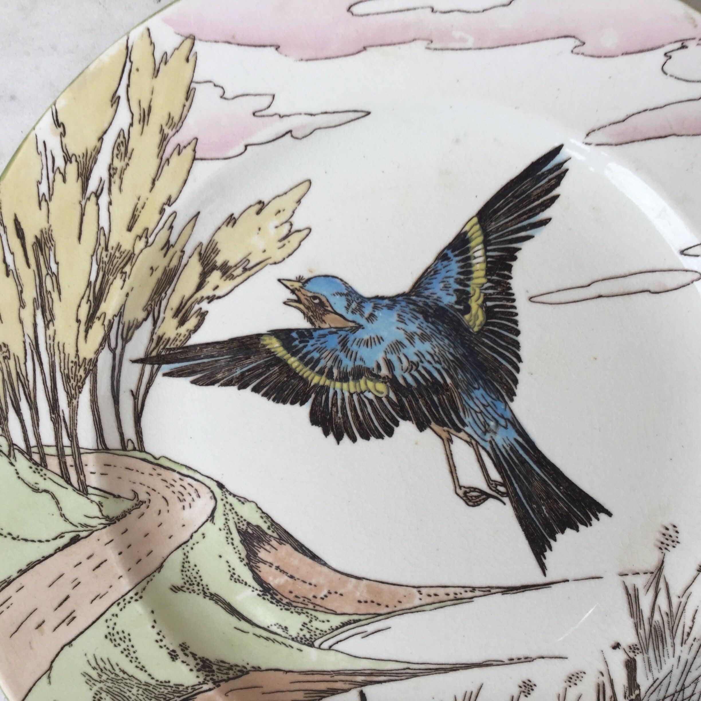 Large English Bird Plate Mintons, circa 1900 In Good Condition For Sale In Austin, TX