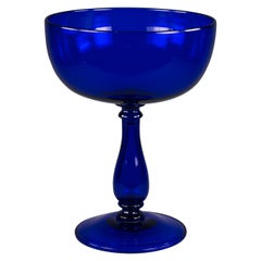 Large English Blue Glass Centerpiece, circa 1820