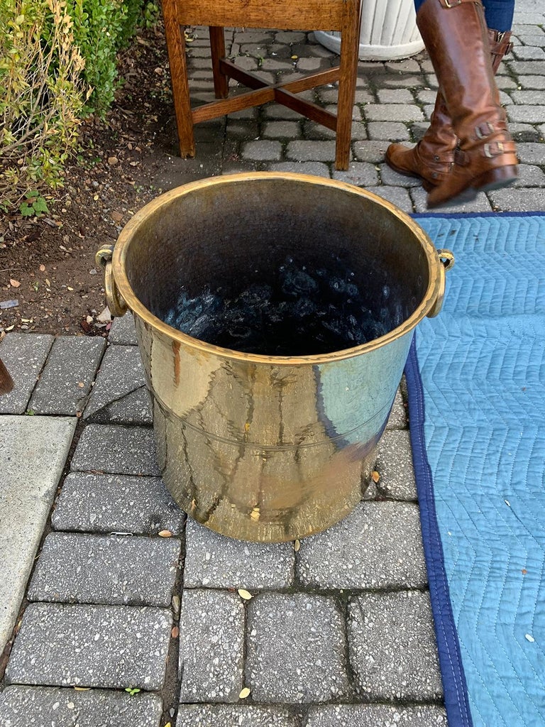 Large English Brass Kindling Bucket, circa 1880 at 1stDibs