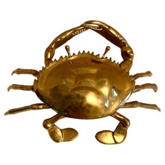 Large English Brass Lidded Crab Sculpture or Box