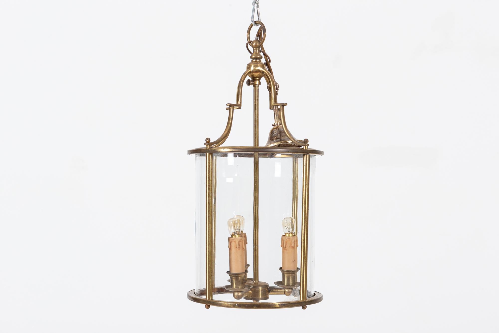 Early 20th Century Large English Brass Porch Lantern For Sale