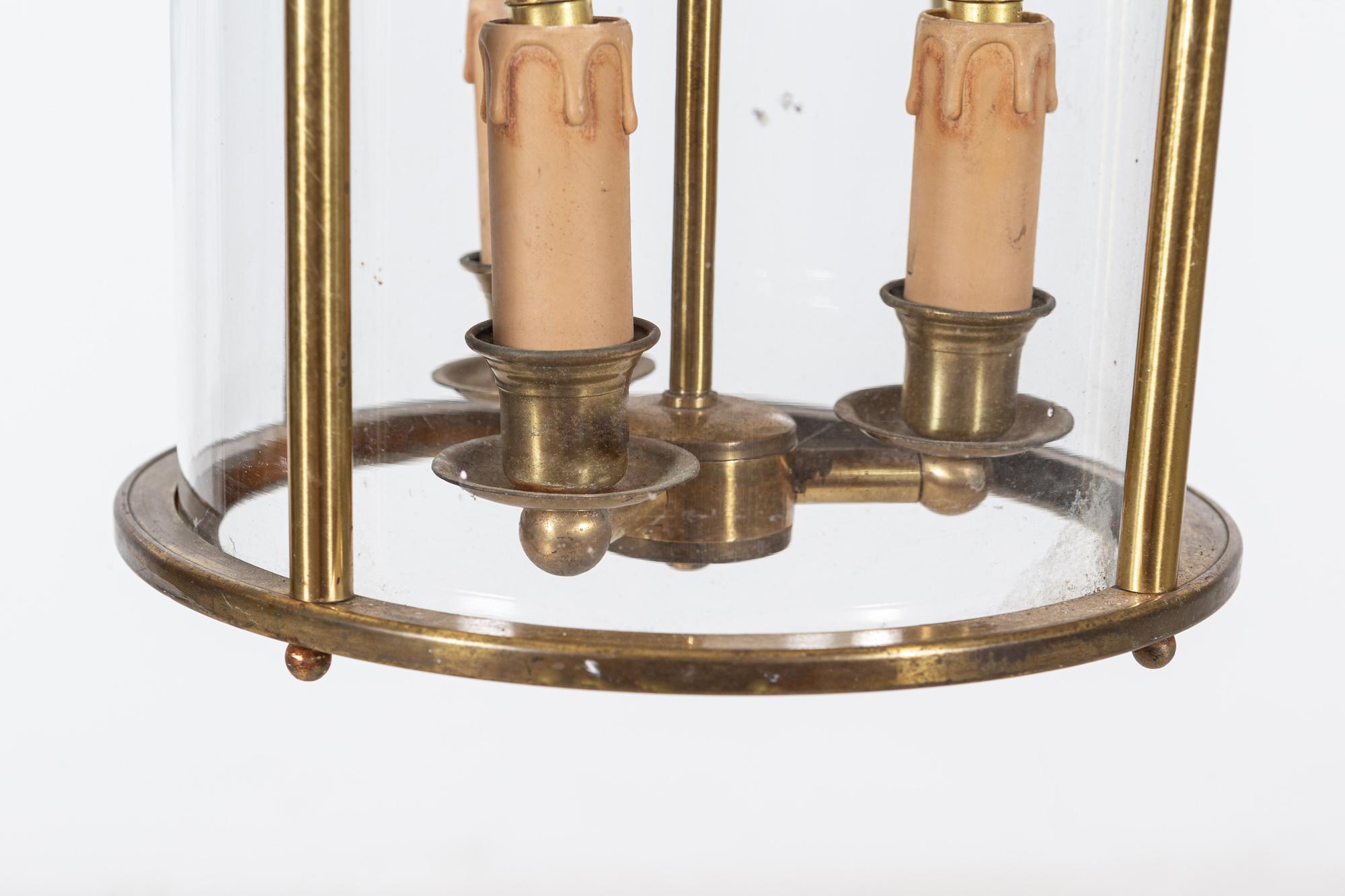 Large English Brass Porch Lantern For Sale 1