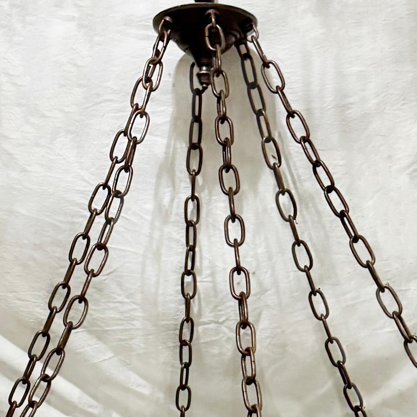 Large English Bronze chandelier In Good Condition For Sale In New York, NY