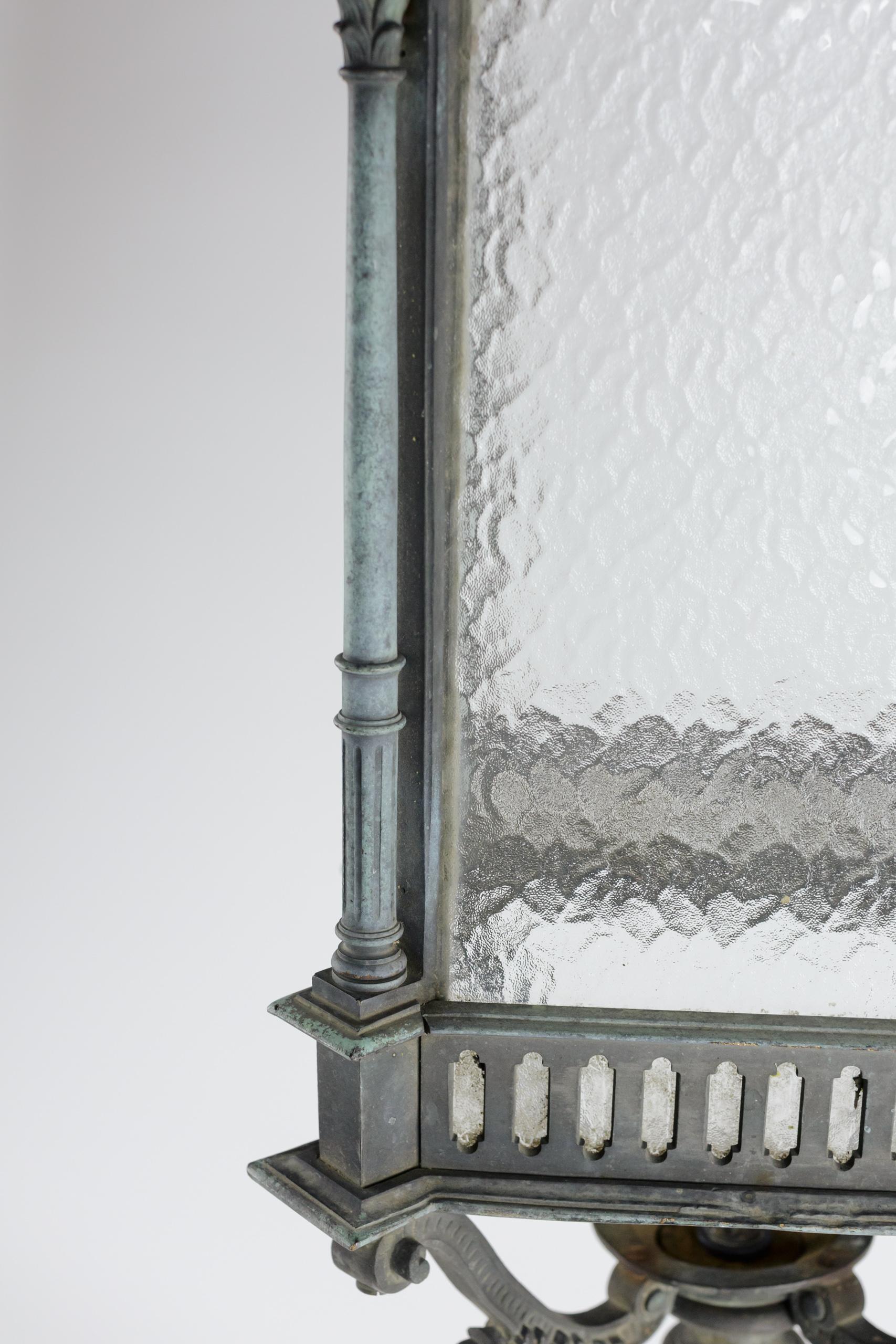 Lanterna a colonna corinzia inglese di grandi dimensioni in bronzo in vendita 3