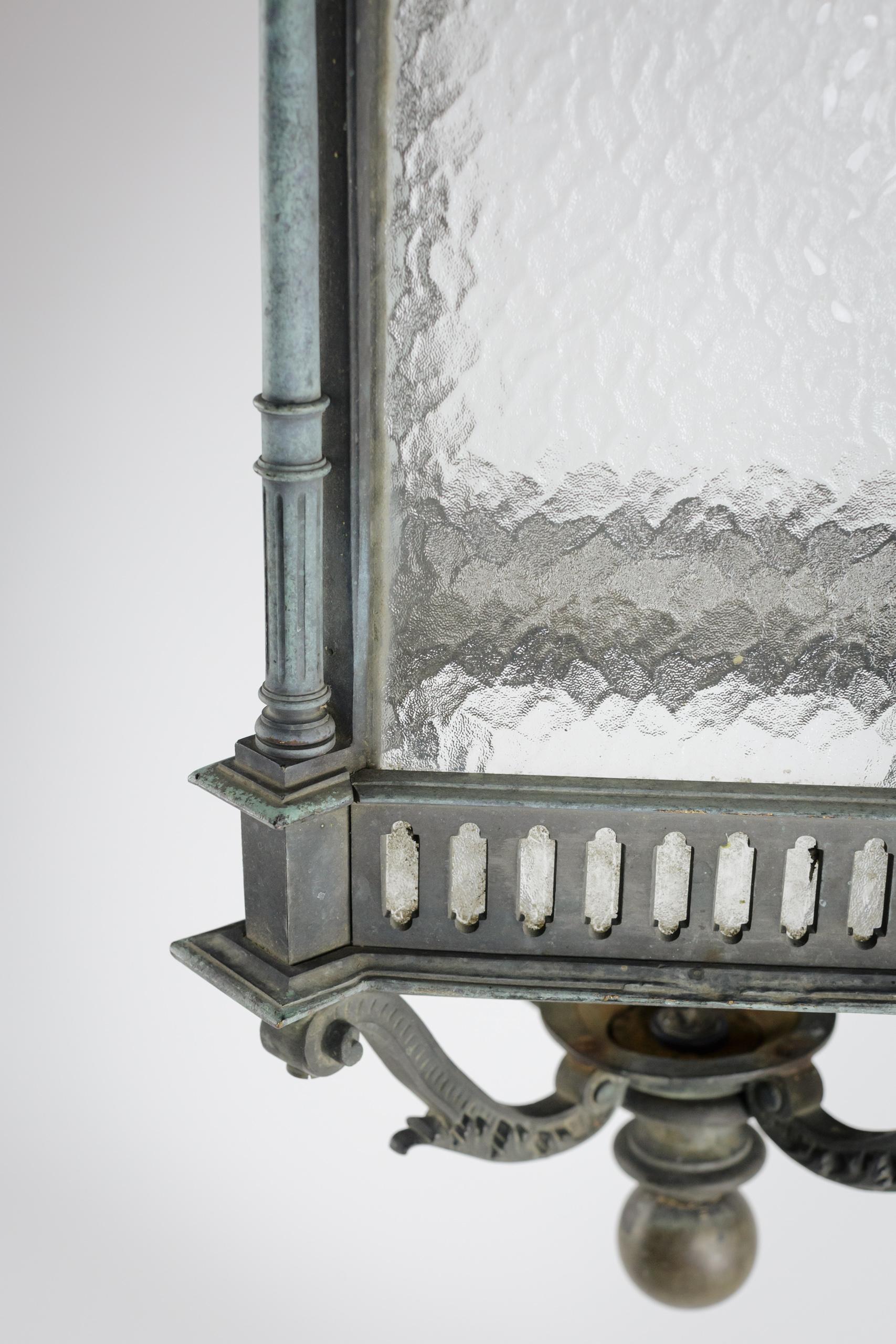 Lanterna a colonna corinzia inglese di grandi dimensioni in bronzo in vendita 4