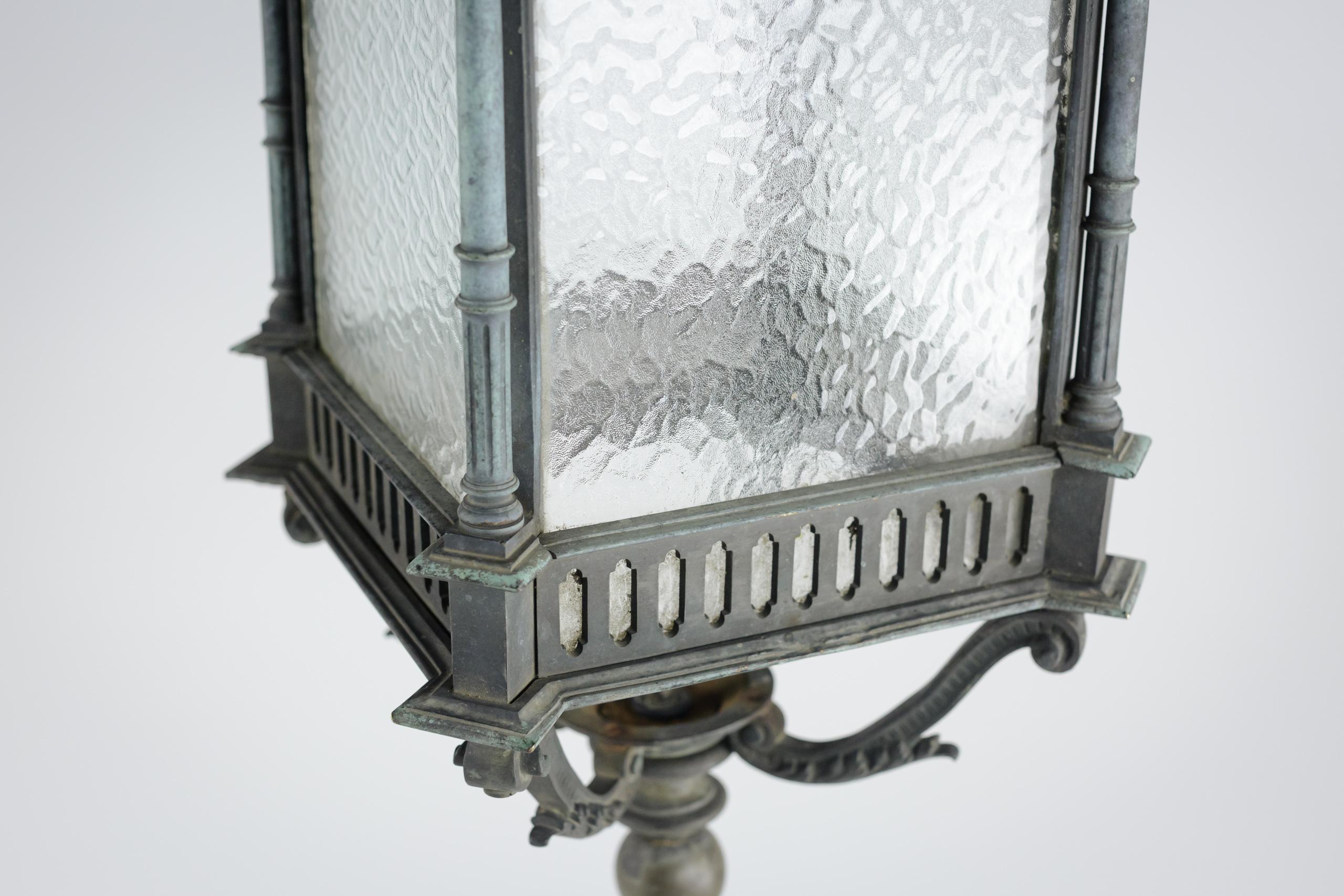 Lanterna a colonna corinzia inglese di grandi dimensioni in bronzo in vendita 6