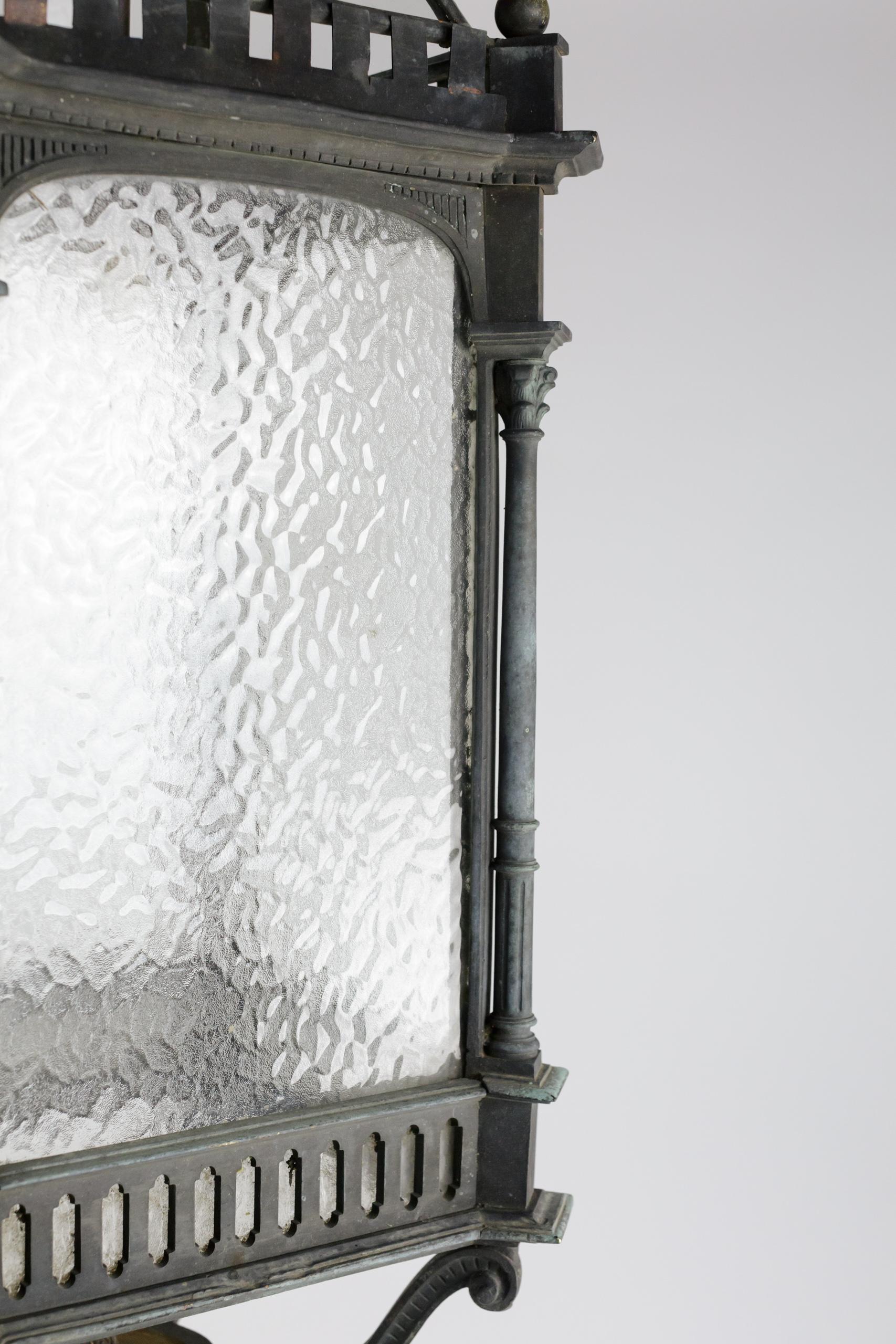 Lanterna a colonna corinzia inglese di grandi dimensioni in bronzo in vendita 1