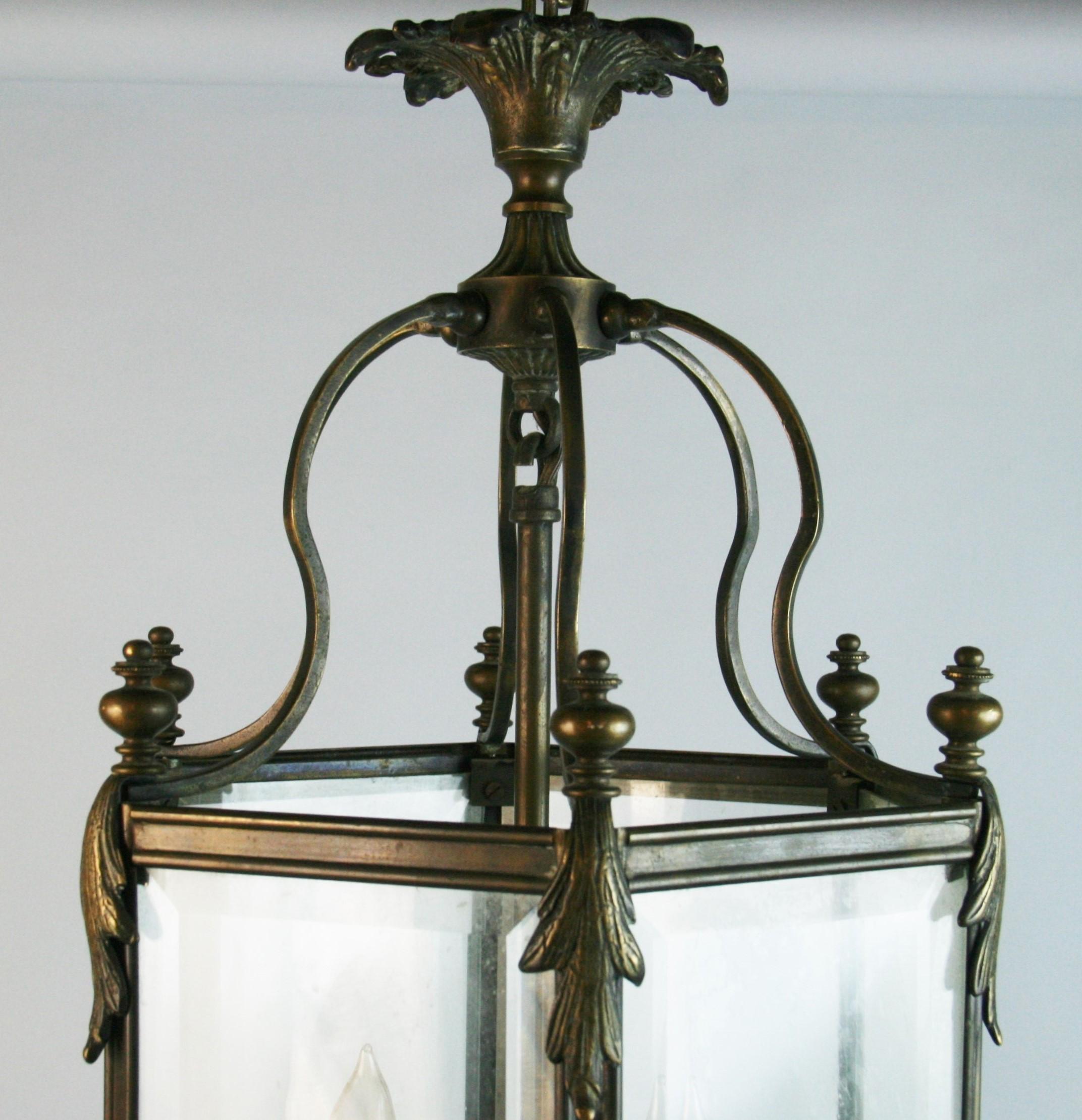 Early 20th Century Large English Bronze Lantern For Sale