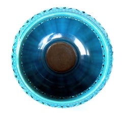 Large English Burmantofts Faience Teal-Glazed Pierce-Work Jardinière/Urn/Pot
